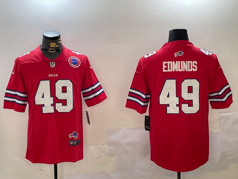 Men Buffalo Bills #49 Edmunds Red Second generation 2024 Nike Limited NFL Jersey style 3->buffalo bills->NFL Jersey